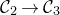 script upper C 2 right arrow script upper C 3