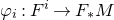 phi Subscript i Baseline colon upper F Superscript i Baseline right arrow upper F Subscript asterisk Baseline upper M