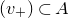 left parenthesis v Subscript plus Baseline right parenthesis subset of upper A