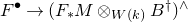 upper F Superscript bullet Baseline right arrow left parenthesis upper F Subscript asterisk Baseline upper M circled times Subscript upper W left parenthesis k right parenthesis Baseline upper B Superscript dagger Baseline right parenthesis Superscript and