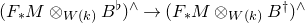 left parenthesis upper F Subscript asterisk Baseline upper M circled times Subscript upper W left parenthesis k right parenthesis Baseline upper B Superscript normal ♭ Baseline right parenthesis Superscript and Baseline right arrow left parenthesis upper F Subscript asterisk Baseline upper M circled times Subscript upper W left parenthesis k right parenthesis Baseline upper B Superscript dagger Baseline right parenthesis Superscript and
