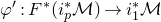 phi prime colon upper F Superscript asterisk Baseline left parenthesis i Subscript p Superscript asterisk Baseline script upper M right parenthesis right arrow i 1 Superscript asterisk Baseline script upper M