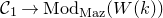 script upper C 1 right arrow normal upper M normal o normal d Subscript Maz Baseline left parenthesis upper W left parenthesis k right parenthesis right parenthesis