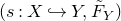 left parenthesis s colon upper X right arrow with hook upper Y comma upper F overtilde Subscript upper Y Baseline right parenthesis
