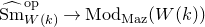 ModifyingAbove normal upper S normal m With caret Subscript upper W left parenthesis k right parenthesis Superscript op Baseline right arrow normal upper M normal o normal d Subscript normal upper M normal a normal z Baseline left parenthesis upper W left parenthesis k right parenthesis right parenthesis