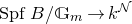 upper S p f upper B divided by double struck upper G Subscript m Baseline right arrow k Superscript script upper N