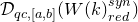 script upper D Subscript q c comma left bracket a comma b right bracket Baseline left parenthesis upper W left parenthesis k right parenthesis Subscript r e d Superscript s y n Baseline right parenthesis