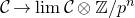 script upper C right arrow limit script upper C circled times double struck upper Z divided by p Superscript n