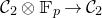 script upper C 2 circled times double struck upper F Subscript p Baseline right arrow script upper C 2