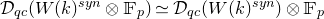 script upper D Subscript q c Baseline left parenthesis upper W left parenthesis k right parenthesis Superscript s y n Baseline circled times double struck upper F Subscript p Baseline right parenthesis asymptotically equals script upper D Subscript q c Baseline left parenthesis upper W left parenthesis k right parenthesis Superscript s y n Baseline right parenthesis circled times double struck upper F Subscript p