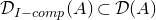 script upper D Subscript upper I minus c o m p Baseline left parenthesis upper A right parenthesis subset of script upper D left parenthesis upper A right parenthesis