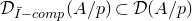 script upper D Subscript upper I overbar minus c o m p Baseline left parenthesis upper A divided by p right parenthesis subset of script upper D left parenthesis upper A divided by p right parenthesis