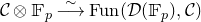 script upper C circled times double struck upper F Subscript p Baseline ModifyingAbove long right arrow With tilde Fun left parenthesis script upper D left parenthesis double struck upper F Subscript p Baseline right parenthesis comma script upper C right parenthesis