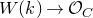 upper W left parenthesis k right parenthesis right arrow script upper O Subscript upper C