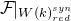 script upper F vertical bar Subscript upper W left parenthesis k right parenthesis Sub Subscript r e d Sub Superscript s y n Baseline
