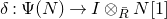 delta colon normal upper Psi left parenthesis upper N right parenthesis right arrow upper I circled times Subscript upper R overbar Baseline upper N left bracket 1 right bracket
