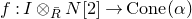 f colon upper I circled times Subscript upper R overbar Baseline upper N left bracket 2 right bracket right arrow upper C o n e left parenthesis alpha right parenthesis