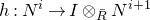 h colon upper N Superscript i Baseline right arrow upper I circled times Subscript upper R overbar Baseline upper N Superscript i plus 1