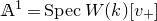 double struck upper A Superscript 1 Baseline equals upper S p e c upper W left parenthesis k right parenthesis left bracket v Subscript plus Baseline right bracket