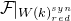 script upper F vertical bar Subscript upper W left parenthesis k right parenthesis Sub Subscript r e d Sub Superscript s y n Baseline