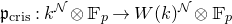 German p Subscript normal c normal r normal i normal s Baseline colon k Superscript script upper N Baseline circled times double struck upper F Subscript p Baseline right arrow upper W left parenthesis k right parenthesis Superscript script upper N Baseline circled times double struck upper F Subscript p Baseline