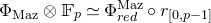 normal upper Phi Subscript normal upper M normal a normal z Baseline circled times double struck upper F Subscript p Baseline asymptotically equals normal upper Phi Subscript r e d Superscript normal upper M normal a normal z Baseline ring r Subscript left bracket 0 comma p minus 1 right bracket