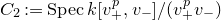 upper C 2 colon equals upper S p e c k left bracket v Subscript plus Superscript p Baseline comma v Subscript minus Baseline right bracket divided by left parenthesis v Subscript plus Superscript p Baseline v Subscript minus Baseline right parenthesis