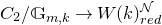 upper C 2 divided by double struck upper G Subscript m comma k Baseline right arrow upper W left parenthesis k right parenthesis Subscript r e d Superscript script upper N