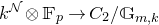 k Superscript script upper N Baseline circled times double struck upper F Subscript p Baseline right arrow upper C 2 divided by double struck upper G Subscript m comma k
