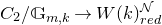 upper C 2 divided by double struck upper G Subscript m comma k Baseline right arrow upper W left parenthesis k right parenthesis Subscript r e d Superscript script upper N