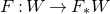 upper F colon upper W right arrow upper F Subscript asterisk Baseline upper W