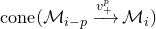 normal c normal o normal n normal e left parenthesis script upper M Subscript i minus p Baseline right arrow Overscript v Subscript plus Superscript p Baseline Endscripts script upper M Subscript i Baseline right parenthesis