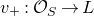 v Subscript plus Baseline colon script upper O Subscript upper S Baseline right arrow upper L