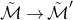 script upper M overtilde right arrow script upper M overtilde prime