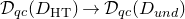 script upper D Subscript q c Baseline left parenthesis upper D Subscript normal upper H normal upper T Baseline right parenthesis right arrow script upper D Subscript q c Baseline left parenthesis upper D Subscript u n d Baseline right parenthesis