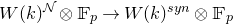 upper W left parenthesis k right parenthesis Superscript script upper N Baseline circled times double struck upper F Subscript p Baseline right arrow upper W left parenthesis k right parenthesis Superscript s y n Baseline circled times double struck upper F Subscript p
