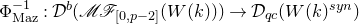 normal upper Phi Subscript normal upper M normal a normal z Superscript negative 1 Baseline colon script upper D Superscript b Baseline left parenthesis script upper M script upper F Subscript left bracket 0 comma p minus 2 right bracket Baseline left parenthesis upper W left parenthesis k right parenthesis right parenthesis right parenthesis right arrow script upper D Subscript q c Baseline left parenthesis upper W left parenthesis k right parenthesis Superscript s y n Baseline right parenthesis