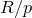 upper R divided by p
