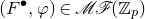 left parenthesis upper F Superscript bullet Baseline comma phi right parenthesis element of script upper M script upper F left parenthesis double struck upper Z Subscript p Baseline right parenthesis