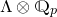 normal upper Lamda circled times double struck upper Q Subscript p