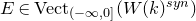 upper E element of Vect Subscript left parenthesis negative normal infinity comma 0 right bracket Baseline left parenthesis upper W left parenthesis k right parenthesis Superscript s y n Baseline right parenthesis