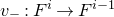 v Subscript minus Baseline colon upper F Superscript i Baseline right arrow upper F Superscript i minus 1
