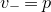 v Subscript minus Baseline equals p