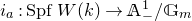 i Subscript a Baseline colon upper S p f upper W left parenthesis k right parenthesis right arrow double struck upper A Subscript minus Superscript 1 Baseline divided by double struck upper G Subscript m Baseline
