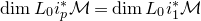 dimension upper L 0 i Subscript p Superscript asterisk Baseline script upper M equals dimension upper L 0 i 1 Superscript asterisk Baseline script upper M