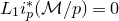 upper L 1 i Subscript p Superscript asterisk Baseline left parenthesis script upper M divided by p right parenthesis equals 0