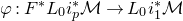 phi colon upper F Superscript asterisk Baseline upper L 0 i Subscript p Superscript asterisk Baseline script upper M right arrow upper L 0 i 1 Superscript asterisk Baseline script upper M