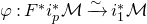 phi colon upper F Superscript asterisk Baseline i Subscript p Superscript asterisk Baseline script upper M ModifyingAbove right arrow With tilde i 1 Superscript asterisk Baseline script upper M