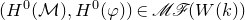 left parenthesis upper H Superscript 0 Baseline left parenthesis script upper M right parenthesis comma upper H Superscript 0 Baseline left parenthesis phi right parenthesis right parenthesis element of script upper M script upper F left parenthesis upper W left parenthesis k right parenthesis right parenthesis