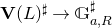 bold upper V left parenthesis upper L right parenthesis Superscript normal ♯ Baseline right arrow double struck upper G Subscript a comma upper R Superscript normal ♯